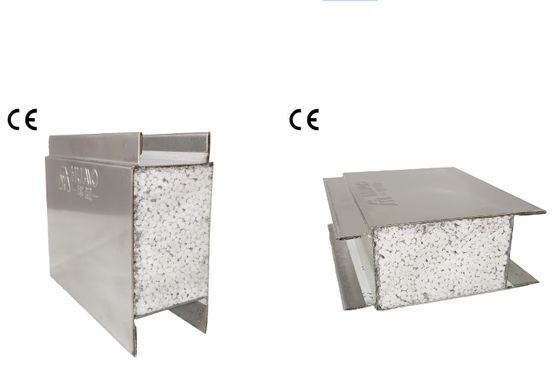 Ατσάλι από ανοξείδωτο χάλυβα Rock Wool MGO PU Cleanroom Sandwich Panel Ηχομόνωση