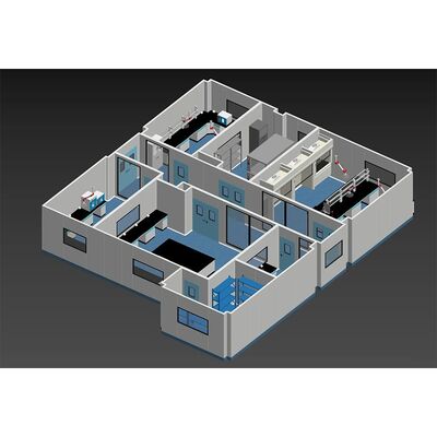 HUAAO ISO GMP Απαλλαγμένος από σκόνη πίνακας τοίχων PVC Μονουλικός καθαρός χώρος για εργαστήρια και εργαστήρια FFU καθαρός θάλαμος συναρμολόγηση με σκληρό τοίχωμα